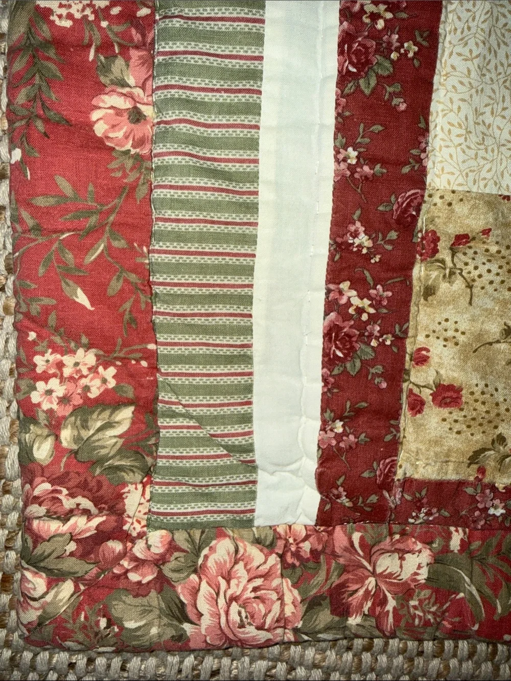 Vintage Quality quilted bed pillow cover.